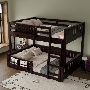 Bellemave Bunk Bed with Ladder and Guardrails, Pegboard and bookshelf - 1 of 4