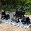 WestinTrends Montara 5-Piece Modern HDPE Outdoor Patio Furniture Sofa Conversation Set with Coffee Table - 2 of 4