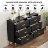 Modern Wooden Dresser Dresser with 6 Drawers Chest of Drawers with Gold Knobs Bedroom Dresser with Large Storage Space Dresser - 3 of 4