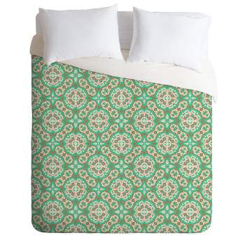 Full/Queen Holli Zollinger Mosaic Comforter Set Green - Deny Designs