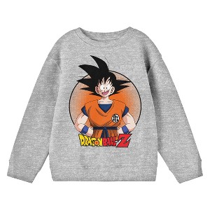Dragon Ball Z Goku In Orange Circle Boy's Athletic Heather Sweatshirt - 1 of 2