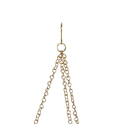 Set of 2 Gold Metal Hanging Planters with Chains