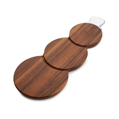 Nambe Snowman Cheese Board with Top Hat Spreader