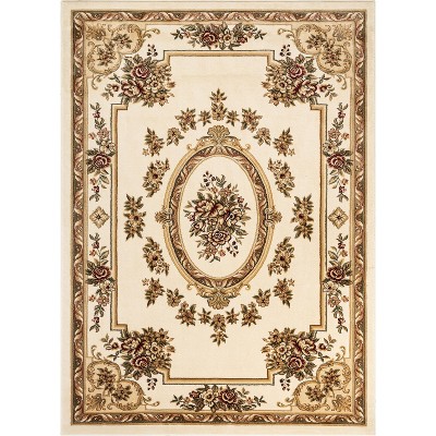 Well Woven Pastoral Medallion French European Floral Formal Traditional Modern Classic Thick Soft Area Rug