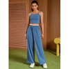 ATHLECHIC Women's Summer 2 Pieces Outfits Tracksuit Crop Camisole and Wide Leg Pants Lounge Sets - 2 of 4