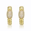 Stylish 14K Yellow Gold Plated Scalloped Hoop Earrings Adorned with Cubic Zirconia for a Trendy and Elegant Look - 3 of 3