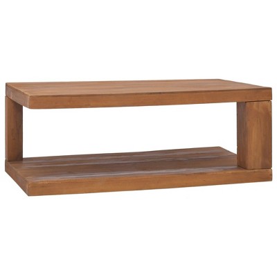 vidaXL Coffee Table 35.4 in.x19.7 in.x13.8 in. Solid Teak Wood