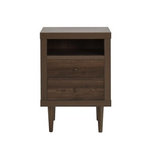 NicBex Modern Wooden Nightstand Bedside Table with 2 Drawers and Open Shelf for Bedroom and Living Room - 1 of 4
