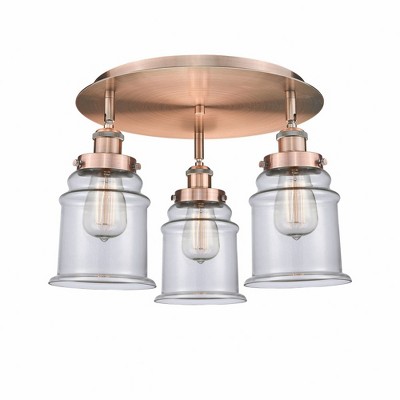 Canton - 3 Light Flush Mount In Industrial Style-10.75 Inches Tall and 17.75 Inches Wide