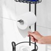 DOMETOUR Freestanding Toilet Paper Holder with Storage Shelf, Rust-Resistant Bathroom Organizer for 4 Rolls, Side Loading Dispenser - 3 of 4