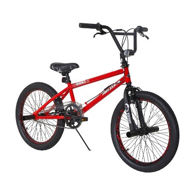 Dynacraft 20 Inch Air Zone Badlands Bicycle with Front and Back U Breaks, Freestyle Handlebar Rotor, Kickstand and Peg Accessories for Boys