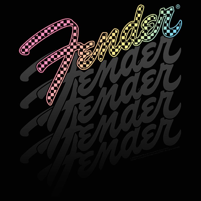 Men's Fender Checkered Repeating Logo T-Shirt, 2 of 6