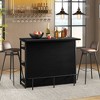 Tangkula Industrial Kitchen Island Bar Table 4-Tier Storage Shelf Wine Rack Glass Holders - image 2 of 4