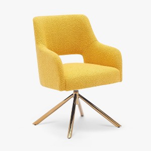 WestinTrends Genevieve Mid-Century Modern Upholstered Boucle Swivel Accent Chair - 1 of 4