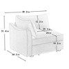 Vynxaria Modern Sofa Green Chenille, Wrapped Backrest/Armrest, Crescent Shape, Storage Drawers/Footrest, 2/3/4-Seat for Nordic/Modern Decor - 4 of 4