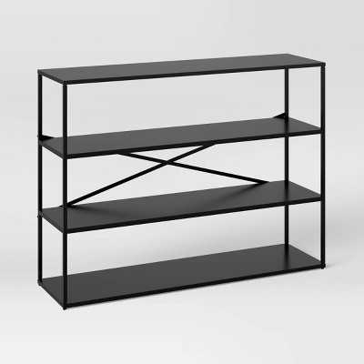 3 Shelves Glasgow Horizontal Metal Bookshelf Black - Project 62™