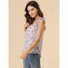 Allegra K Women's Sleeveless Casual Bow Tie Decor Strap Chiffon Floral Tank Tops - 4 of 4