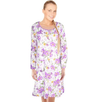 JEFFRICO Womens Long Sleeve Nightgowns Sleepwear Soft Pajama Dress Nightshirts