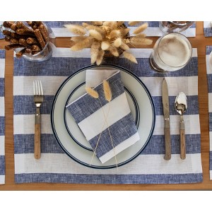 Solino Home Striped Linen Placemats, Set of 4 | Cabana Stripe - 1 of 4