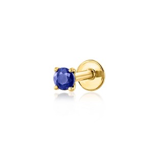 Pure Collection by Ross-Simons 0.20 Carat Sapphire Single Flat-Back Stud Earring in 14kt Yellow Gold - 1 of 4