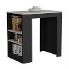 LunaLulinlk Kitchen Island with Storage Base in Black and Ibiza Marble - 2 of 4