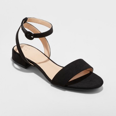 target black strap sandals