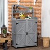 Outsunny Outdoor Potting Bench Table & Garden Storage Cabinet, Multi-Use Wooden Work Bench, Magnetic Doors, Shelves, for Planting, Yard Tools - 2 of 4
