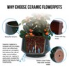KTMBDW Ceramic Plant Pots with Drainage Holes, Flower Pots for Indoor Plant, Diameter 8.66/11.02/14.96 Inches Small Flower Planters Set of 3 - 3 of 4