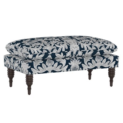 Pillowtop Bench Marbella Navy Ground - Skyline Furniture