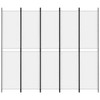vidaXL 5-Panel Room Divider - Modern Privacy Screens, Flexible Room Partitions, Space Divider with Durable, Breathable Fabric, Foldable - White - 3 of 4