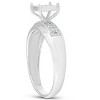 Pompeii3 1/4ct Princess Cut Diamond Engagement Pave Ring Solid 10K White Gold - 3 of 4