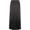 Women's Retro Denim Maxi Skirt - High Waist A-Line with Frayed Hem & Pockets Black - 3 of 4