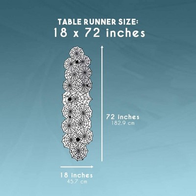 Black Lace Spider Web Table Runner Set for Halloween