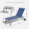 Outdoor Chaise Lounge Set of 3, Patio Reclining Chairs With 5 Adjustable Backrest & Wheels, Pool Sunbathing Recliners for Patio Beach Backyard - 2 of 4