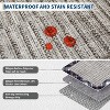 Acekool Machine Washable Checkered Bordered Rug, Non Slip Low Pile Plaid Carpet, Stain Resistant, Indoor Area Rug for Living Room Bedroom - 4 of 4