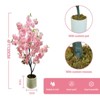 Artificial cherry blossom tree with pink flowers, realistic potted faux cherry blossom tree, handmade, suitable for indoor and outdoor home use - 2 of 4