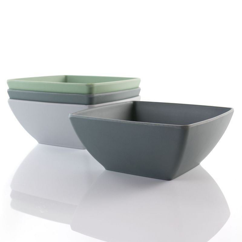 Gibson Home Grayson 4 Piece 6 Inch Melamine Bowl Set in Assorted Colors, 2 of 13