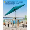 9FT Patio Umbrella Outdoor, Market, Table Umbrella with Push Button Tilt and Crank, 8 Sturdy Ribs for Garden, Pool, Deck, Backyard - 4 of 4