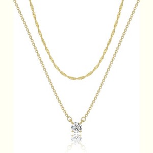 Minimalist Oval Necklace 14K Gold Plated Paperclip Chain Dainty Gift - 1 of 4