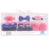 Hudson Baby Infant Girl Headband and Socks Giftset 6pc, Pink Navy Flower, One Size - 2 of 2