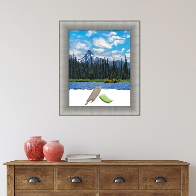 Elegant Brushed Pewter Rectangular Wall Picture Frame