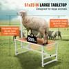 VEVOR Goat & Sheep Stand, 51x23 inch Livestock Stand, Metal Livestock Milking and Shearing Stand 21" to 33" Adjustable Height, White - 4 of 4