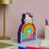 Silver Buffalo Sanrio Hello Kitty Rainbow Die-Cut Wooden Wall Art Sign | 8 x 7 Inches - 4 of 4