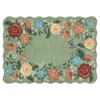 Area Rug , Machine Washable Non-Slip Low Pile Carpet - Stain-Resistant Modern Floral Green Rug for Living Room, Bedroom, Nursery - 3 of 4