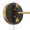 Possini Euro Design Possini Euro Rumi 13 1/4"H Gold and Black Swing-Arm Plug-In Wall Lamp - 4 of 4