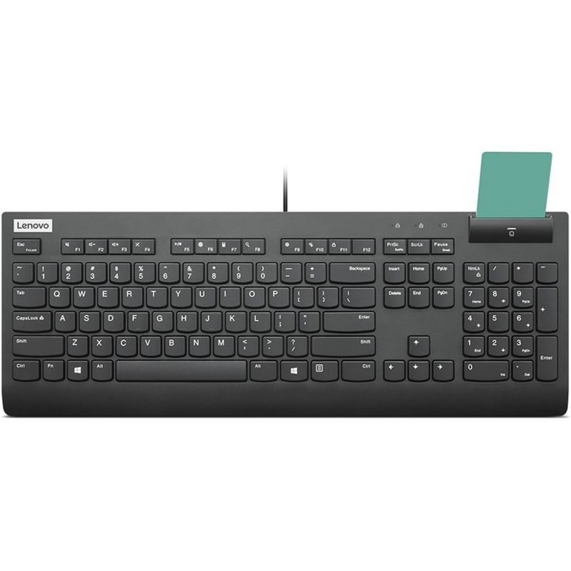 Lenovo Smartcard Wired Keyboard II-US English - Cable Connectivity - USB Interface - 105 Key - English (US) - PC, Windows - Plunger Keyswitch - Black, 4 of 7