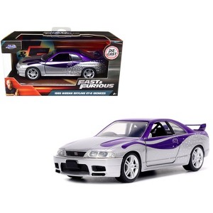 1995 Nissan Skyline GT-R (BCNR33) Purple and Silver Metallic "Fast & Furious" Series 1/32 Diecast Model Car by Jada - 1 of 4
