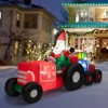 Tangkula 9FT Long Christmas Inflatable Truck w/ Santa Claus & Gifts Lighted Decoration Blow Up Santa On Truck Carrying Presents w/ Bright LED Lights - 2 of 4