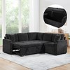 81.9" L-Shaped Sectional Sofa Bed, Chenille Upholstered Sofa with Pull-Out Sleeper & Hidden Storage - ModernLuxe - 2 of 4