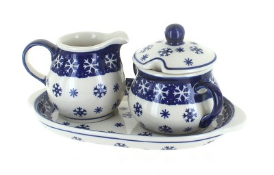 Blue Rose Polish Pottery Butterfly Cream & Sugar Set : Target